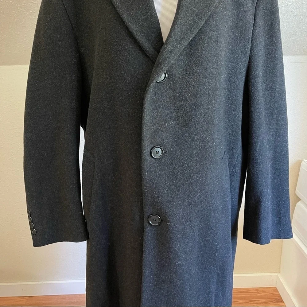 Nautica Wool Blend Dark Charcoal Topcoat